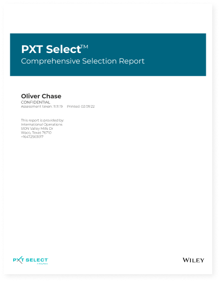 PXT Select Comprehensive Selection Report cover