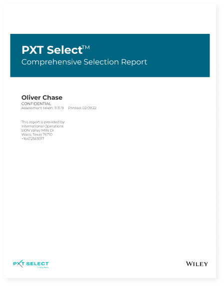 PXT Select Comprehensive Selection Report Cover
